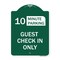 Signmission Guest Check in Choose Your Limit Minute Parking, Green & White Alum Sign, 18" x 24", GW-1824-23932 A-DES-GW-1824-23932 - alternate 1